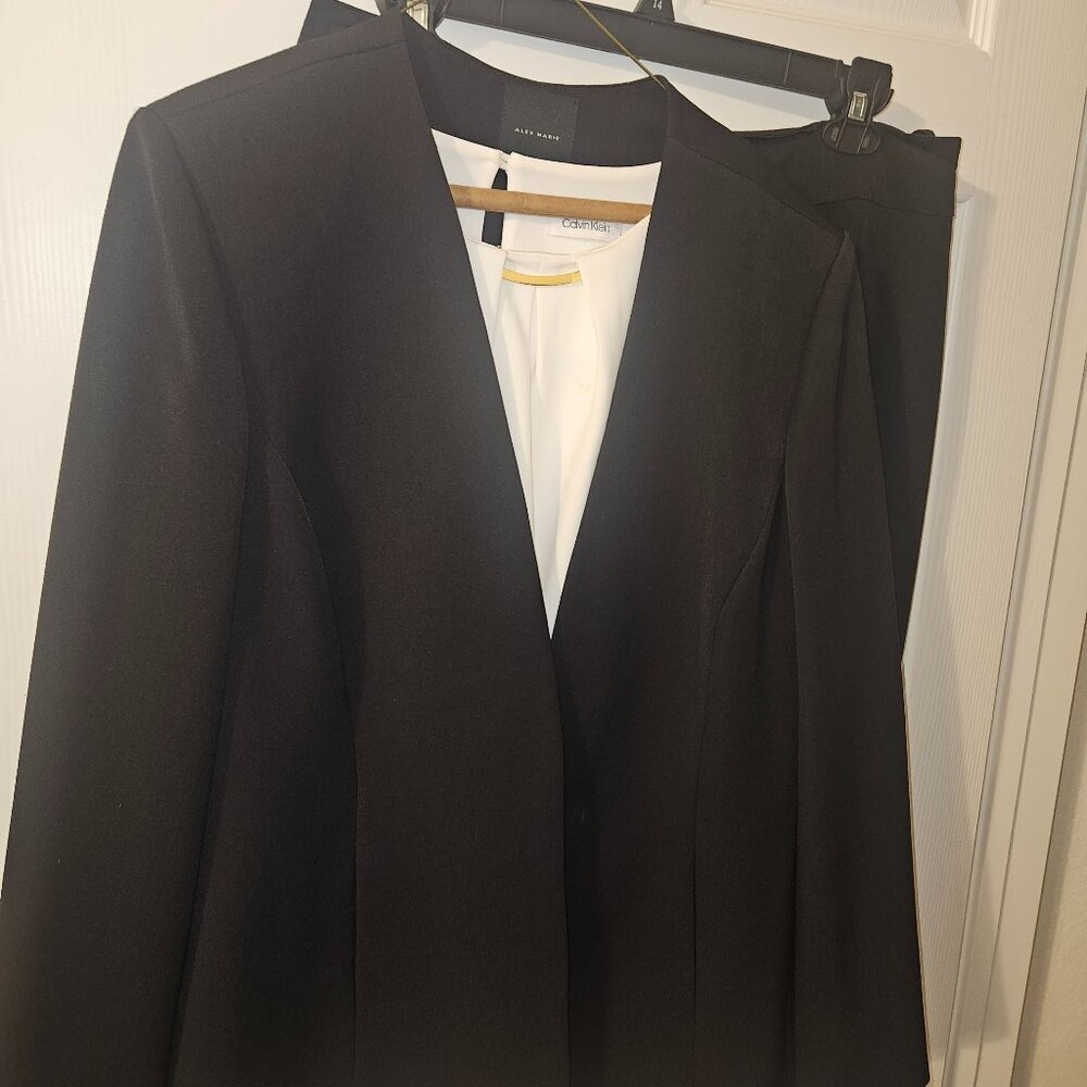 3 Piece Suit - Alex Marie Coat & Skirt - Calvin Klein Shell -- Size 14/16